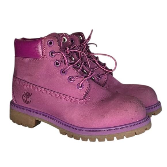 Timberland Girls Premium 6-Inch Combat Boots Prism Pink Size 1 - Picture 3 of 6